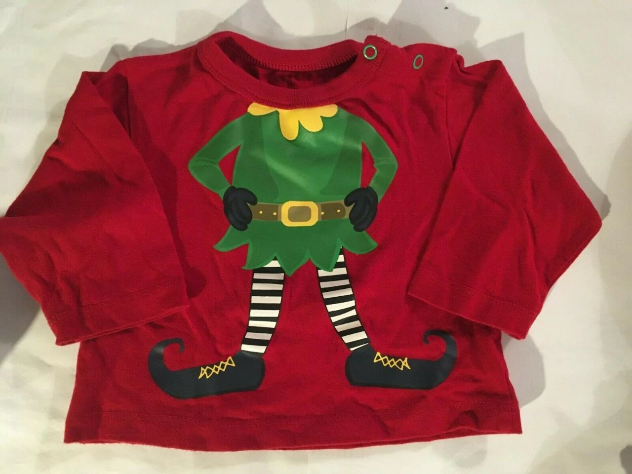 Tshirt garçon noel : le lutin du pere noel taille 9/12 mois + outil du lutin